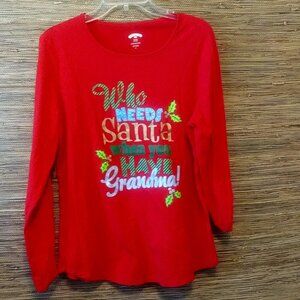 Funny Holiday Time  Grandma Christmas Shirt Size XL